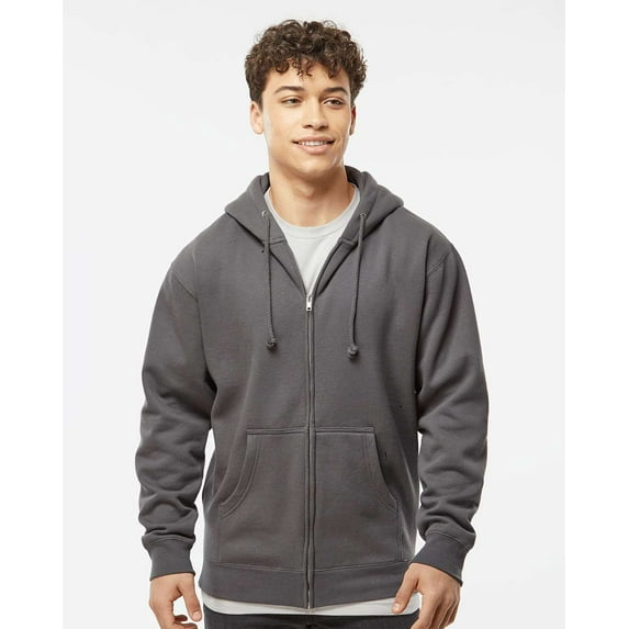 Independent Trading Co. mens Full-Zip Hooded Sweatshirt (IND4000Z) Solid Charcoal 2XL