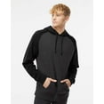 thumbnail image 1 of Independent Trading Co.  mens Raglan Hooded Pullover (IND40RP) charcoal heather/ black L, 1 of 5