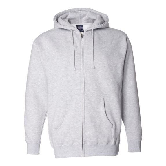 Independent Trading IND4000Z Independent Heavyweight Zip Hooded Sweatshirt-Grey Heather-4X