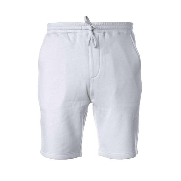 Independent Trading IND20SRT Mens Midweight Fleece Short-White-SM