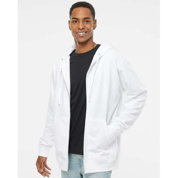 Independent Trading Co. Midweight Full-Zip Hooded Sweatshirt SS4500Z White XS