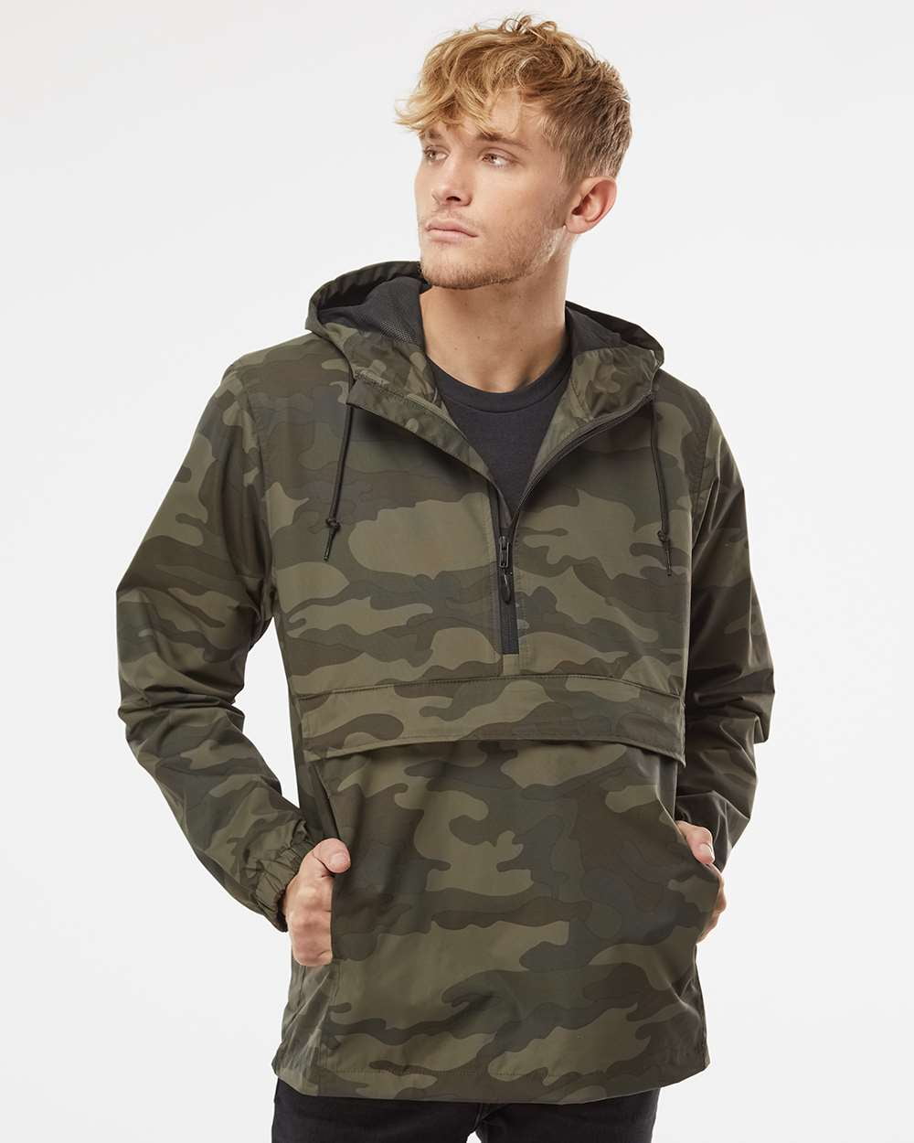 Independent Trading Co. Men's 3 panel hood Nylon Anorak - Walmart.com