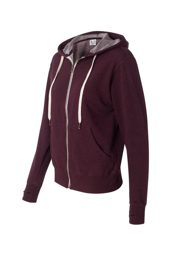 Heathered French Terry Full-Zip Hooded Sweatshirt