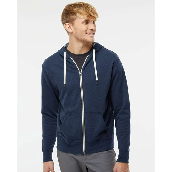 Independent Trading Co. Heathered French Terry Full-Zip Hooded Sweatshirt