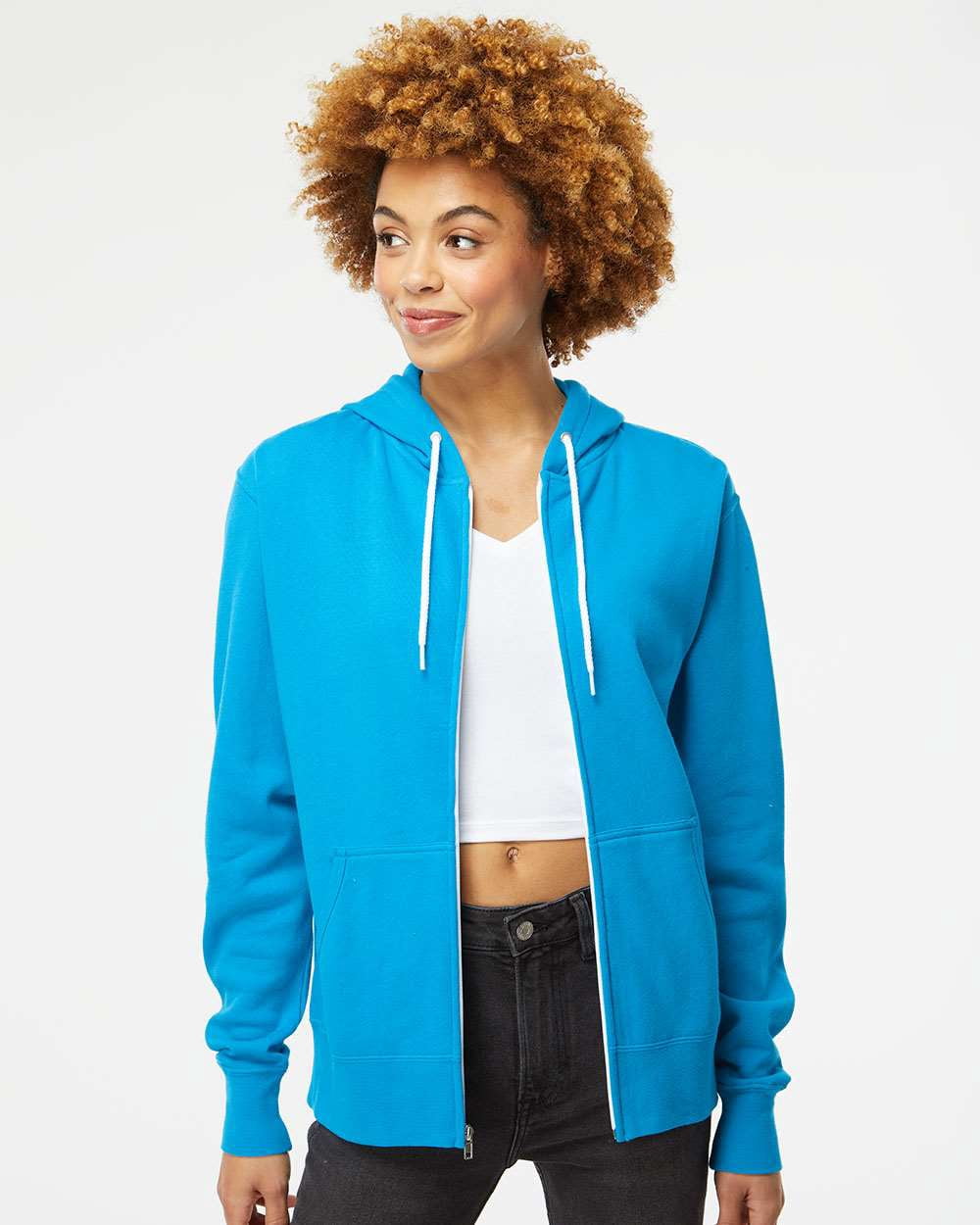 Icon Lightweight Loopback Terry Full-Zip Hooded Sweatshirt - Independent Trading Co. SS1000Z