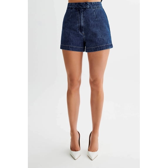 Independent station cross-border European and American style summer fashion casual sleeveless high waist women's suit denim shorts 16881