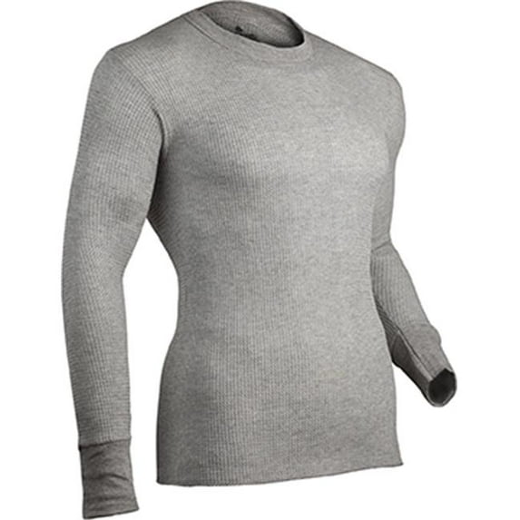 Indera 839LS-HG-XL Cotton Heavyweight Thermal Mens XL Gray L/S Baselayer Shirt