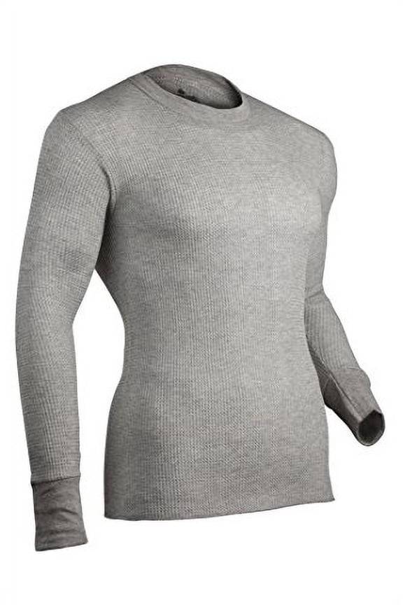 Indera Cotton Waffle Knit Men's Thermal Top, Heather Gray, 3X-Large