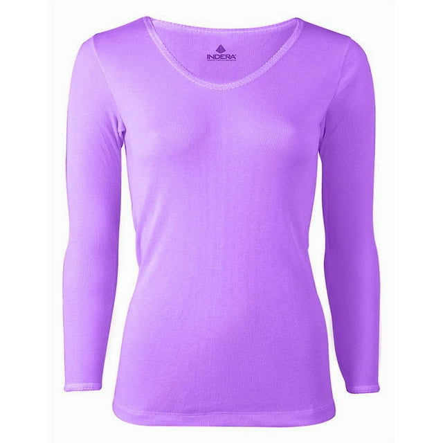 Indera Ladies Long Sleeve HydoPur Lightweight Rib Knit Thermal Long