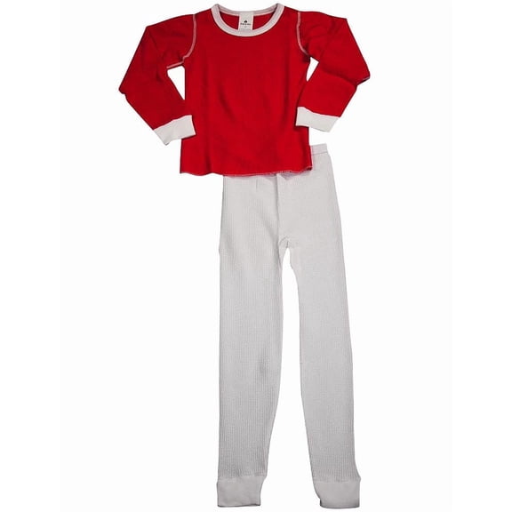 Indera Little Girls Long Sleeve Thermals Set Child Female Long Johns Underwear Cherry XS 4-5