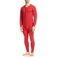 thumbnail image 1 of Indera Men's Cotton Classic Rib Union Suit Pajamas, Red, 1 of 4