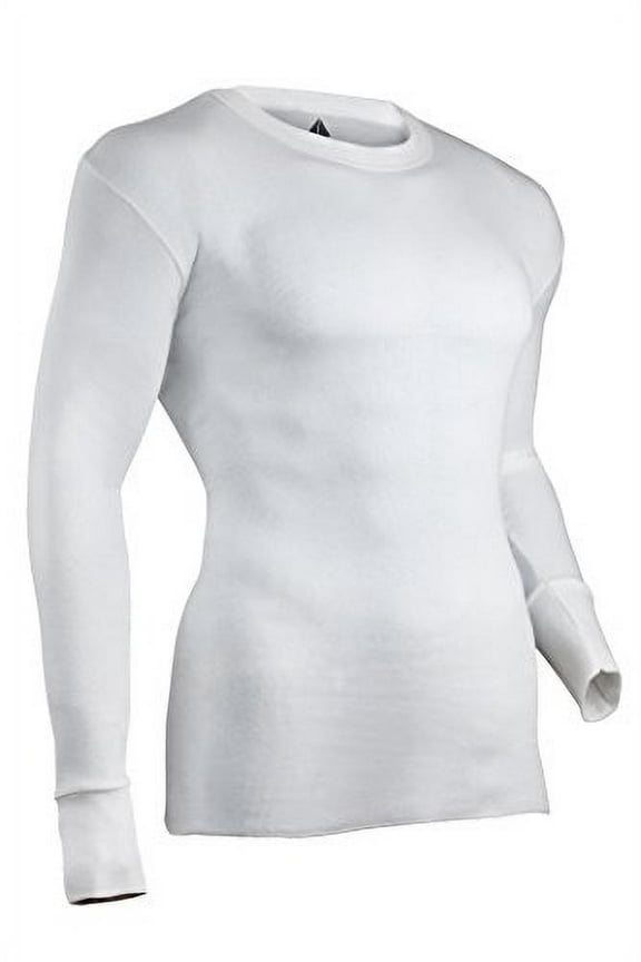 Men's Cotton Rib Knit Thermal Underwear Top, White, X-Large