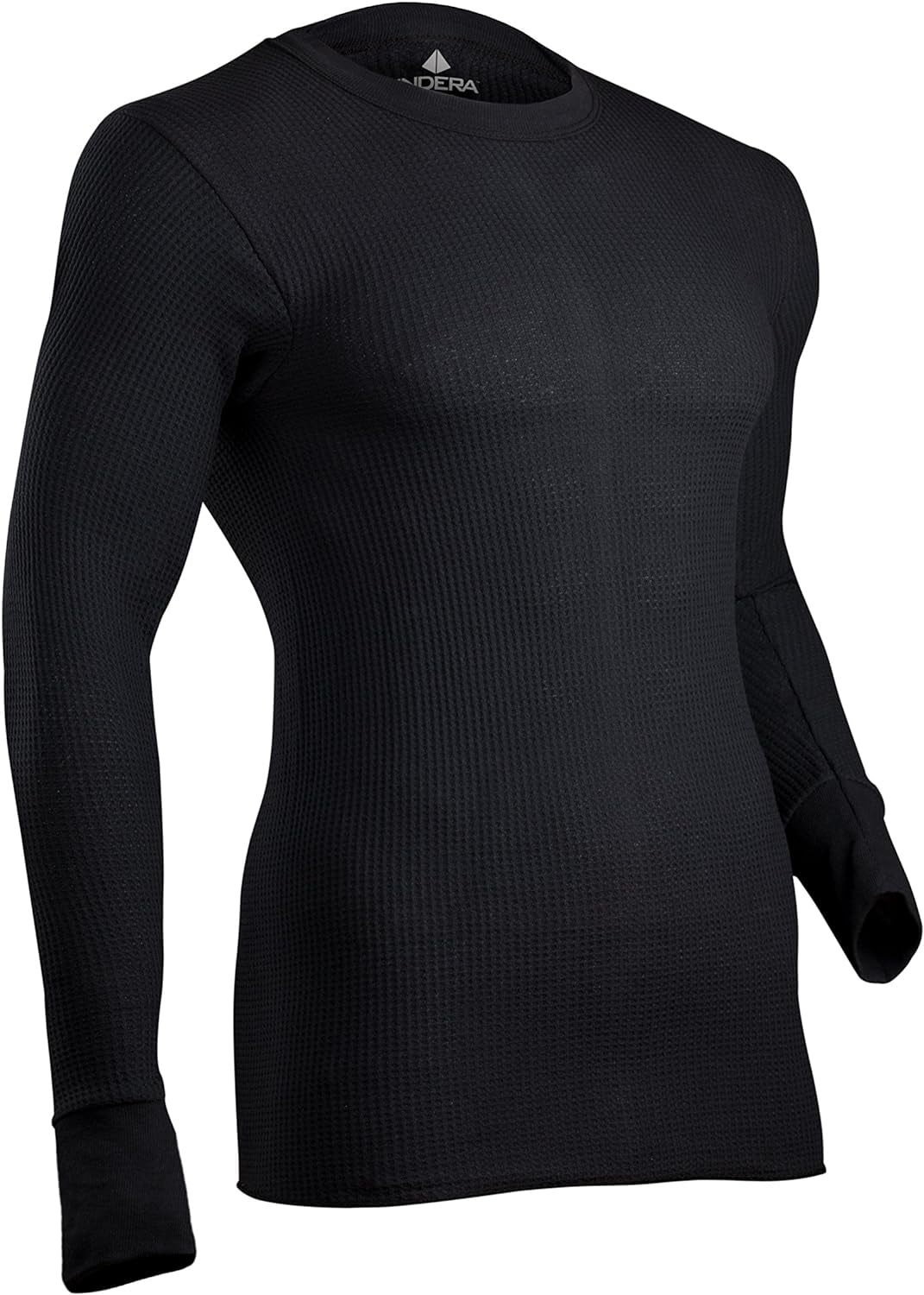 INDERA Men's Cotton Waffle Knit Heavyweight Thermal Underwear Top Medium Black