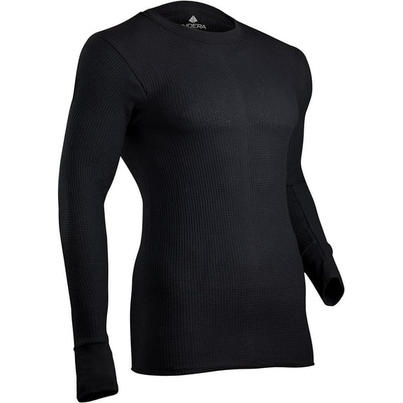 Indera Men's Cotton Waffle Knit Heavyweight Thermal Underwear Top Medium Black