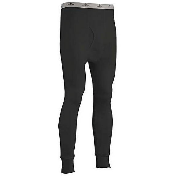 Indera Men's Expedition Weight Cotton Raschel Knit Thermal Underwear Pant, Black, Large