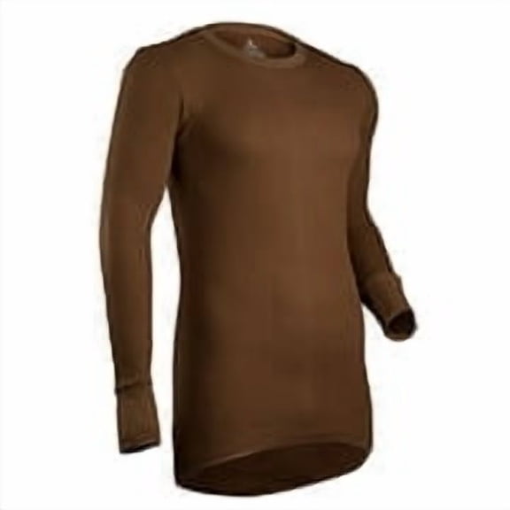 Indera Men's Icetex Cotton Outside/Fleeced Polyester with Silvadur Inside Top, Khaki, Medium