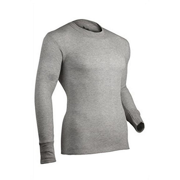 Indera Men's Traditional Long Johns Thermal Underwear Top, Heather Grey, Large