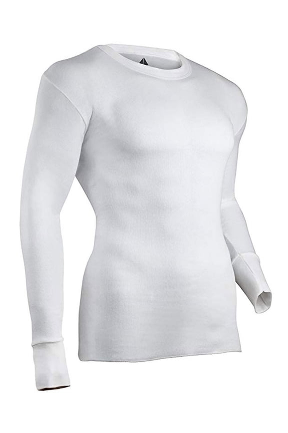 Mills Men's Cotton Rib Knit Thermal Top With Transdry - Tall Sizes, White, Medium-Tall