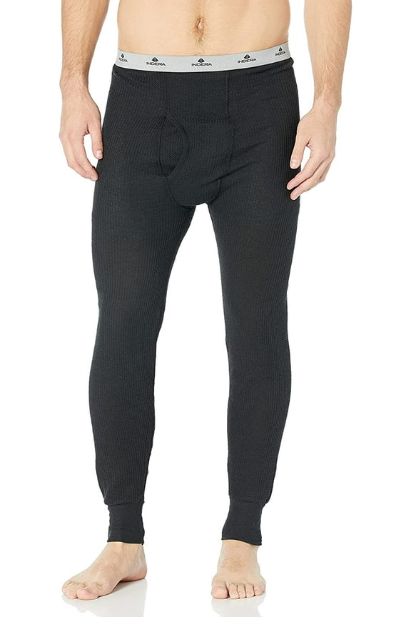 Traditional Long Johns Thermal Underwear For Men Large Black