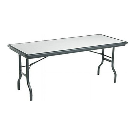 IndestrucTables Resin Rectangular Folding Table, 72w x 30d x 29h, Granite/Black