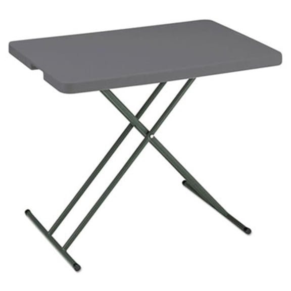 IndestrucTables Too Folding Table - Charcoal - 30 x 20 in. - Heavy-Duty Design