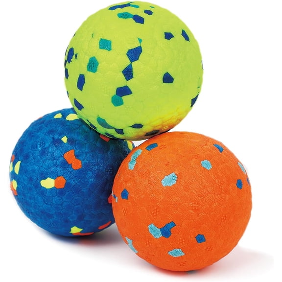 Indestructible Balls for Aggressive Chewers, E-TPU Durable Fetch Balls for Large Medium Dogs, Outdoor Indoor, Pool Play, Puppy Birthday Gifts, (2.5 Inch, Pack of 3)