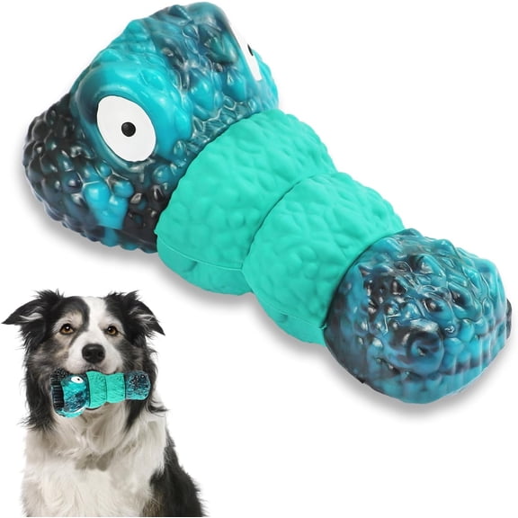 Indestructible Beef-Flavored Crocodile Head Dog Toy - Durable Nylon Large Dog Chew Toy, Blue, Muscular Texture and Expressive Eyes, Perfect for Aggressive Chewers, Crocodile Toy