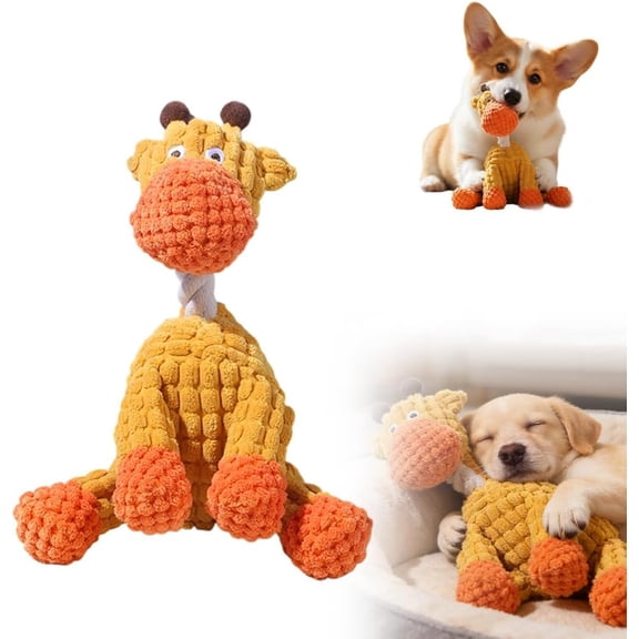 Indestructible Chew Toy, 2026 New Sturdy Plush Dog Chew Toy for Aggressive Chewers, Indestructible Teething Toy for Small Medium Large Dogs, Tugging Chewing and Playtime (Orange, 1pc)