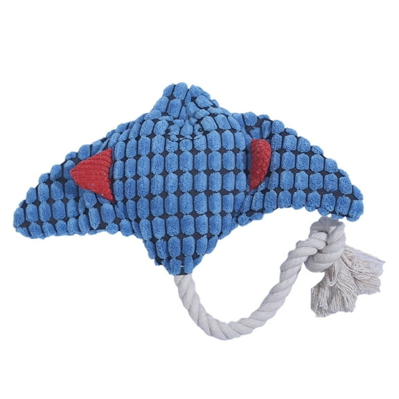 Indestructible Chew Toy for Aggressive Dogs – Squeaky Teething Plaything in Style for Indoor Outdoor Use Ideal for Small and Medium Breeds Safe Material Noise-Emitting Training Toy, 35 cm, Blue