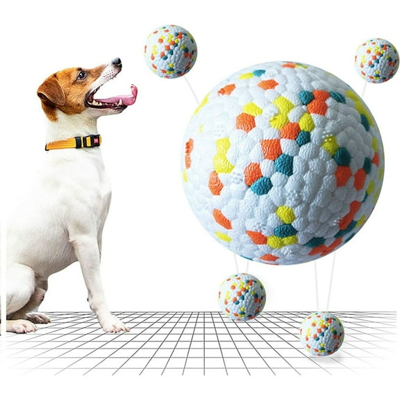 Indestructible Dog Ball, Rubber Dog Ball, Interactive Toy, Bite Resistant Tooth Training Toys, Latex Swimming Toy, Fetch Toy, Throwing Game Ball for Small, Medium and Large Dogs 3 Inch