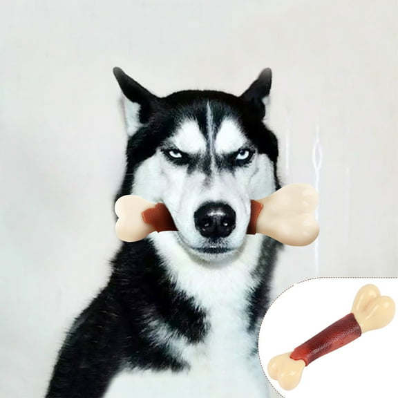 Indestructible Dog Chew Toys for Aggressive Chewers - Meat Flavored Nylon Teething Stick with TPR, Dental Bones for Large Medium Dogs, Tough Puppy Toys