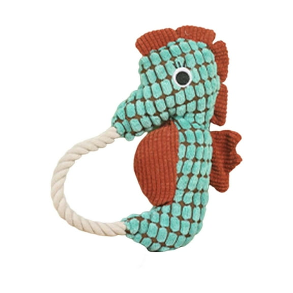 Indestructible Dog Rope Chew Toys - Durable Cotton Blend Puppy Teething Toys with Squeaker, Interactive Plush Animal Plaything for Chewers, Large & Small Breed Dogs