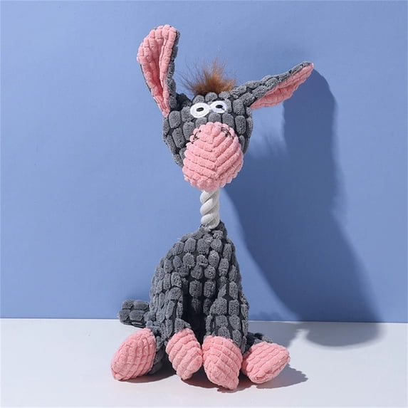 Indestructible Dog Toy, 2026 New Durable Plush Dog Toys for Aggressive Chewers, Squeaky Chew Toy for Small Medium Large Dogs Puppy Teething Toys (Gray)