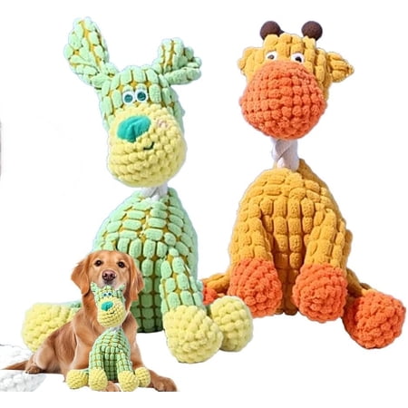 Indestructible Dog Toy, 2026 New Durable Plush Dog Toys for Aggressive Chewers, Squeaky Chew Toy for Small Medium Large Dogs Puppy Teething Toys (Orange)
