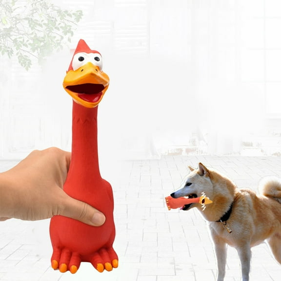 Indestructible Dog Toy for Aggressive Chewers Dog Toys for Puppies Plush Dogs Puppy Squeak Toys Screaming Rubber Chicken Toy for Dogs Latex Squeaker Chew Training Products