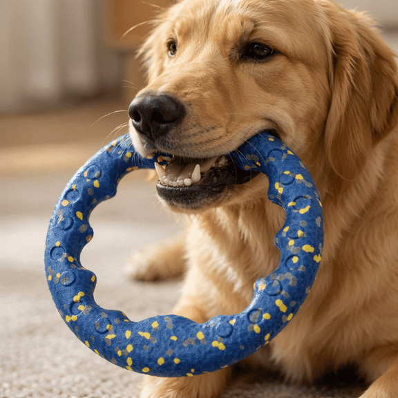 Indestructible Dog Toys Dog Chew Toy for Aggressive Chewers Flying Discs for Medium/Large Breeds Dog Training Ring (Blue)