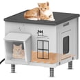 thumbnail image 1 of Indestructible Heated  House for Outside Cats Winter,Weatherproof & Insulated & Elevated Feral  House with Escape Door, Outdoor Indoor  Shelter for Stray Barn  17.7x14.9x17.5, 1 of 6