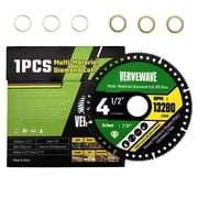 4.5 Inch Diamond Cut Off Wheel for Angle Grinder, Multi-Material Demolition Saw Blade for Metal, Stone, Tile, Plastic, 4-1/2" x 7/8" with 5/8" & 4/5" Bushings, 1-Pack