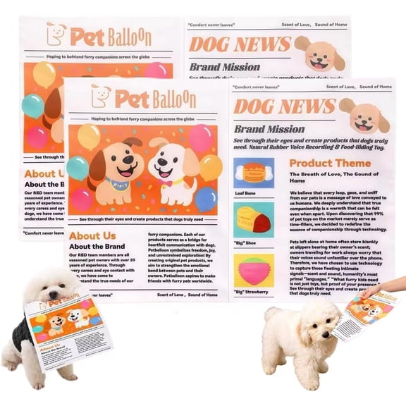 Indestructible Newspaper Dog Toy 2 Pack, Crinkle Newspaper Squeaker Toy for Dogs, Interactive Durable Bite Resistant Pet Toy for Small Medium Dogs