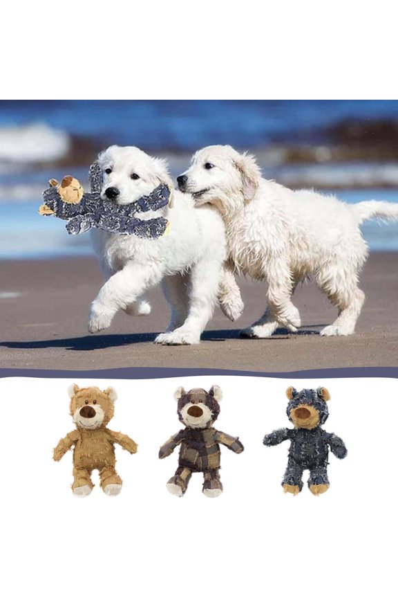 Indestructible Robust Bear Dog Toy Unbreakable Dog Toy 3.0 Dog Companion for Heavy Chewers Squeaky Dog Toys for Aggressive Chewers Unbreakable Stuffed Plush Dog Toys for Heavy Chewers(Blue-1pc)