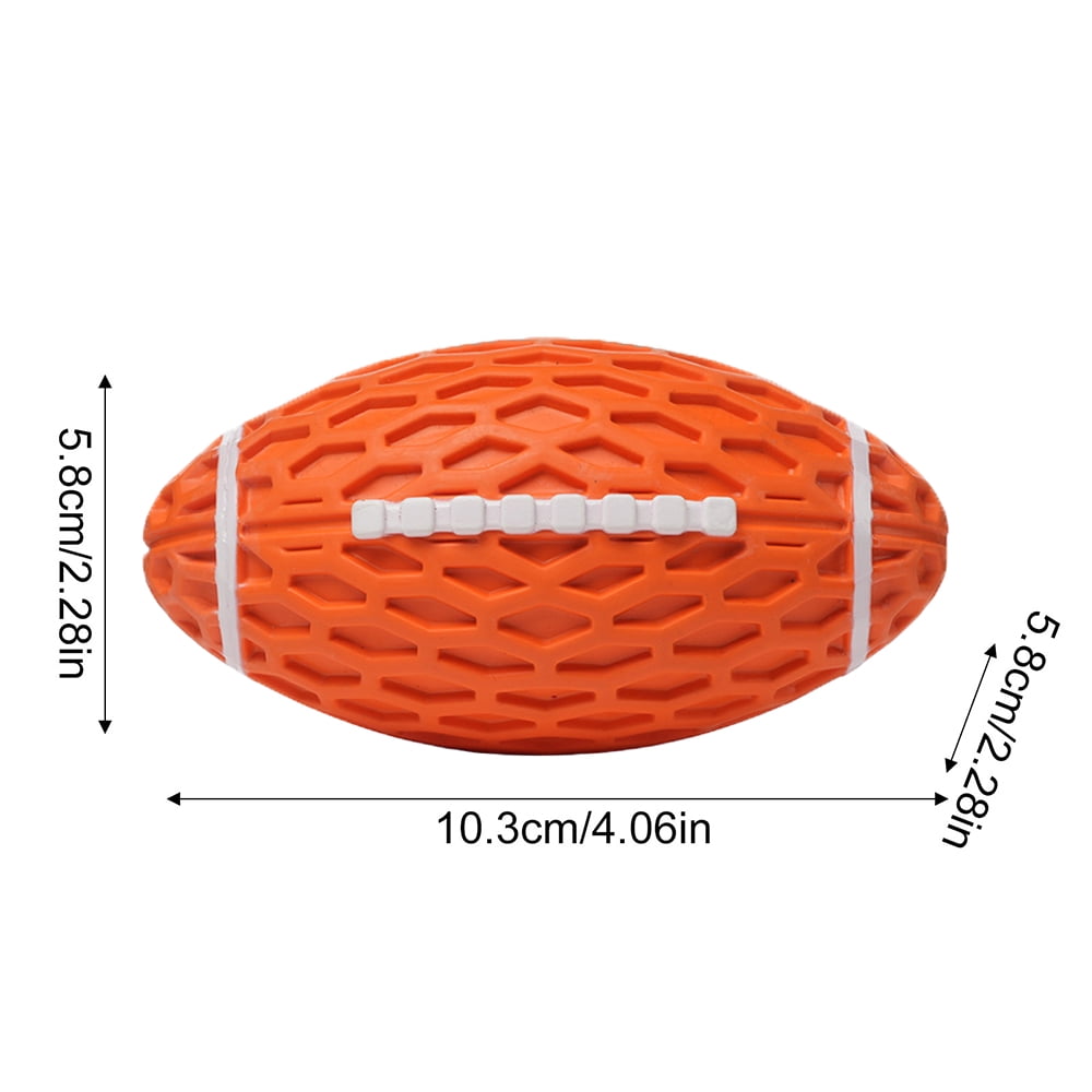 Industructable Float Indestructible Squeaky Dog Football Toy Tough Rubber Chew Ball for ...