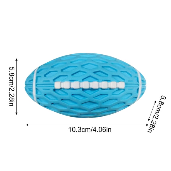 Indestructible Squeaky Dog Football Toy Tough Rubber Chew Ball for Aggressive Chewers Interactive Floating Fetch Dental Toy for Small Medium Large Dogs