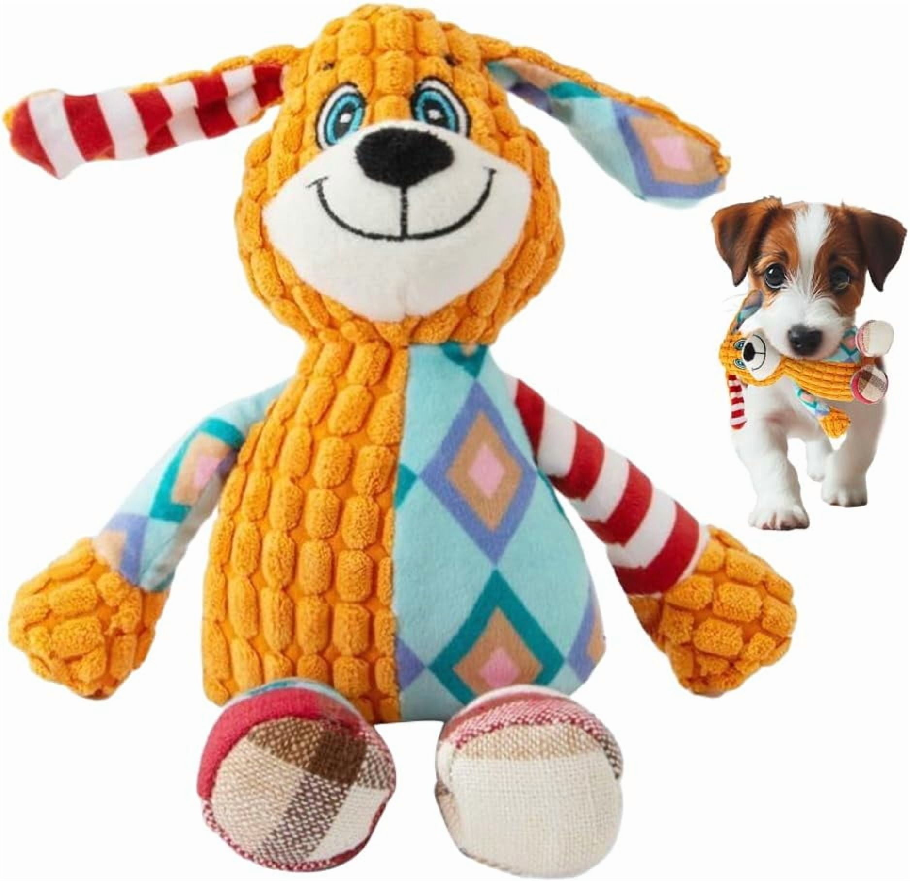 Indestructible Squeaky Dog Toy for Small Dogs - 2026 Durable Stuffed Plush with Squeaker & Crinkle, Chew Resistant Puppy Teething Toy for Aggressive Chewers P