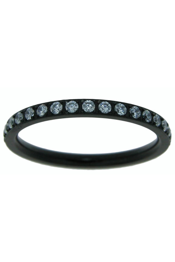 Indestructible black titanium wedding band