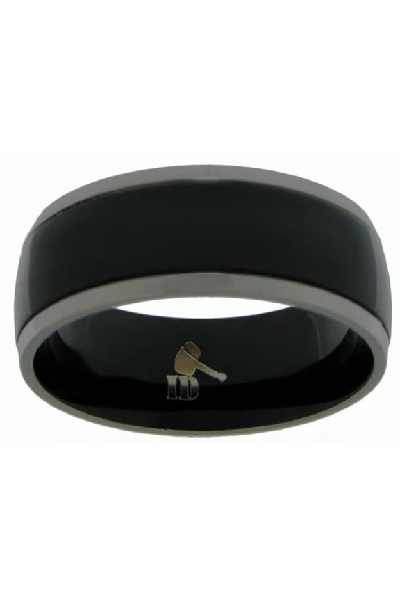 Indestructible black titanium wedding rings for men