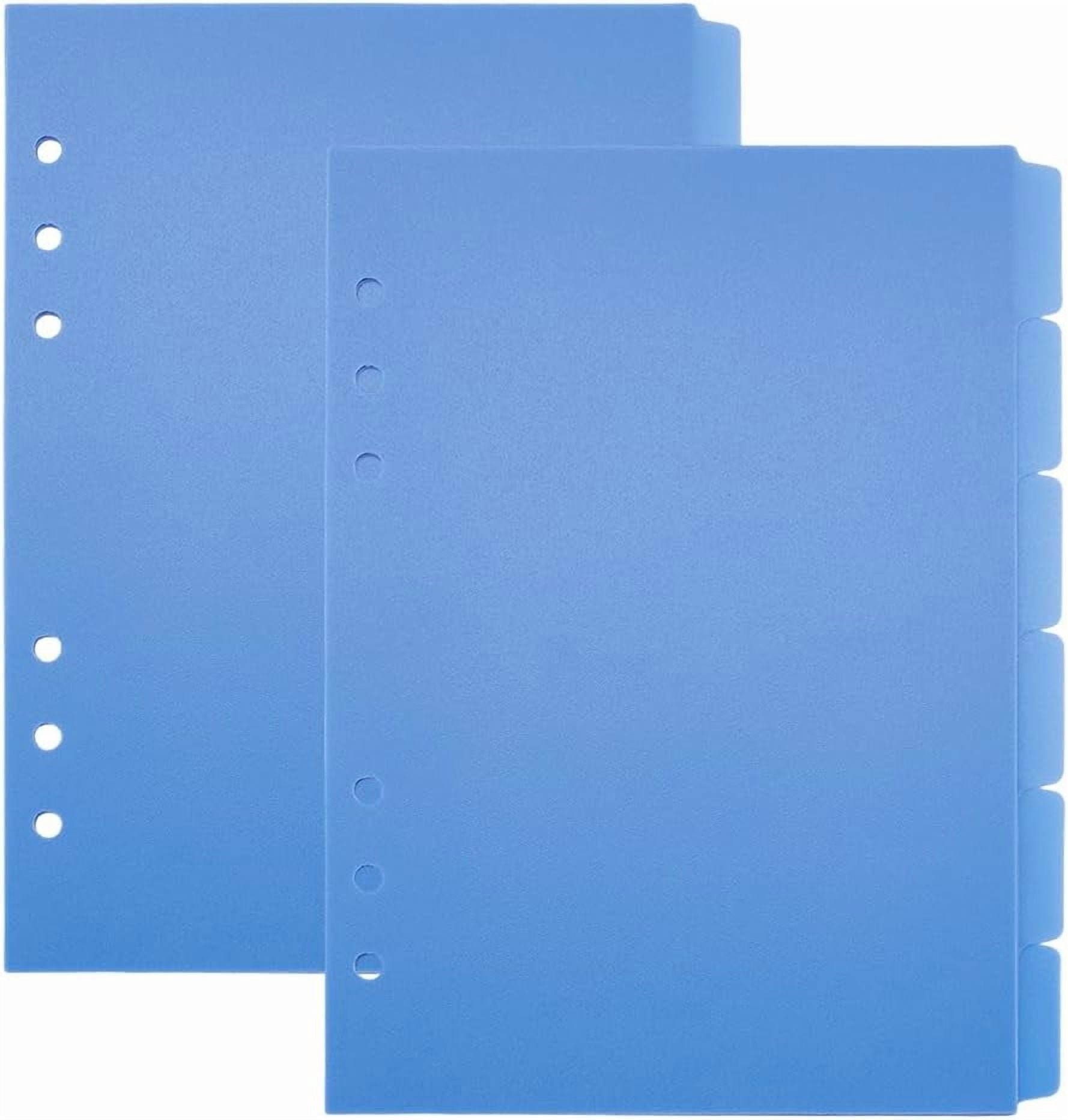 Index Binder Dividers 6 Sheets A5 Binder Tabs 6 Holes Blue Plastic ...