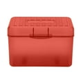 thumbnail image 1 of Index Card Box Organizer for 3 x 5 Cards, Red Plastic Flash Card Holder with Snap Lid, Desk Case, 1 of 7
