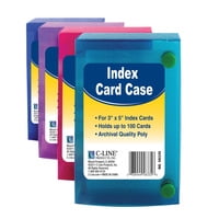 Index Card Case, Holds 100 3 x 5 Cards, 5.38 x 1.25 x 3.5, Polypropylene, Assorted Colors Index Card Case, Holds 100 3 x 5 Cards, 5.38 x 1.25 x 3.5, Polypropylene, Assorted Colors
