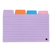 Index Card Dividers, Lined Index Card Dividers with Top Tabs, 100 Sheets Tabbed Index Cards, 25 Sheets Per Color for Easy Marking, for Planning Noting, Work and Everyday Use, 1PackPurple,5x3"