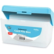 Index Card Holder Blue, 3x5 Note Flash Card Organizer Case, Index Card File w/ flip top, Notecard Recipe, Holder, Holds 250 Cards, Also Available in Purple, Red, Green, Grey, Pink (1 PC)